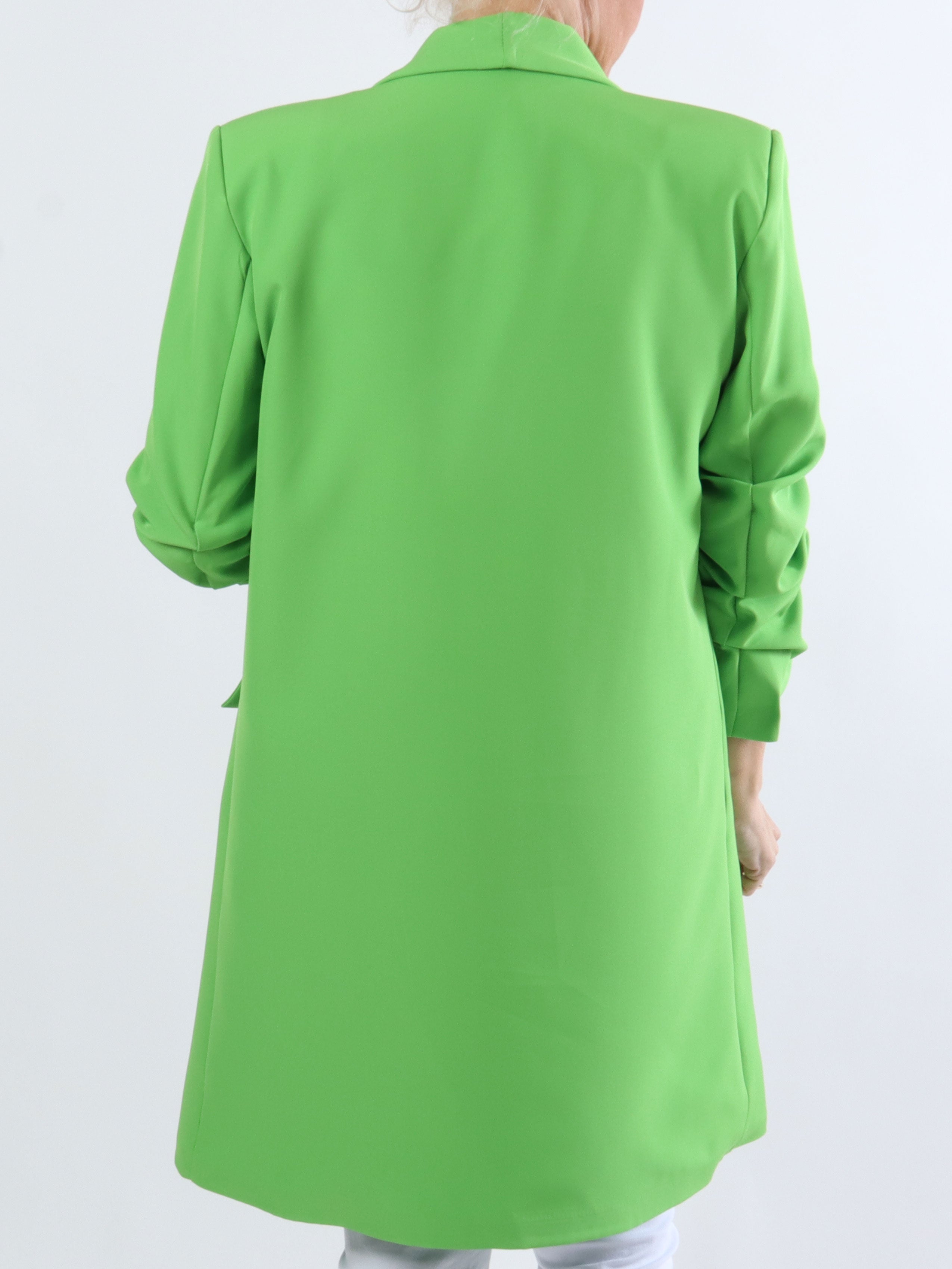 Mila Long - Stilren blazer med rynk på ærmet